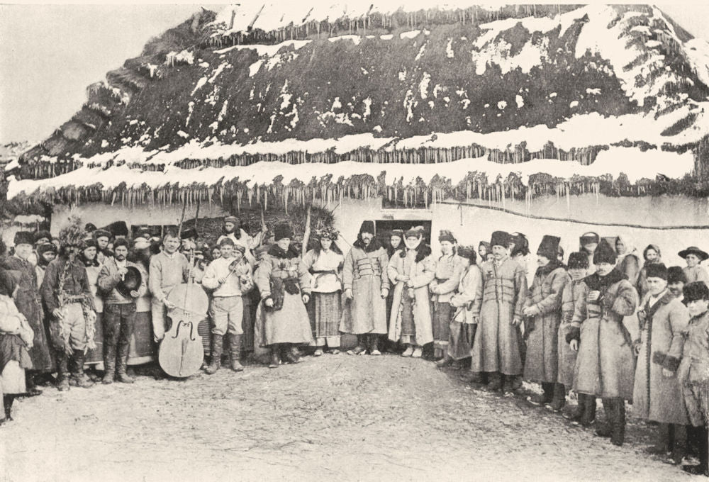 UKRAINE. A Wedding party; village near Brody 1900 old antique print picture